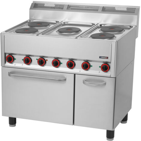 Fourneau électrique professionnel - 5 feux - Four ventilé GN 1/1 - 99cm - Casselin