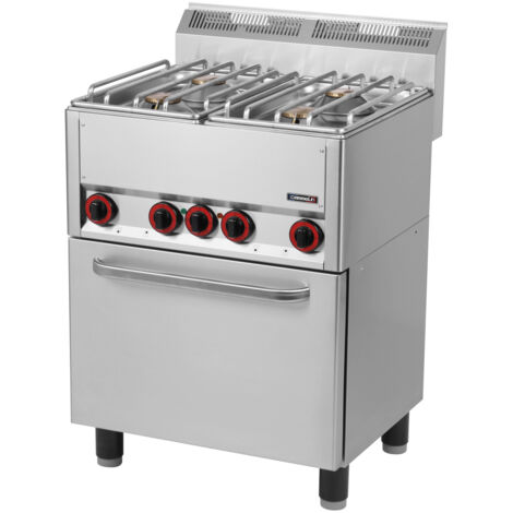 Fourneau Gaz 4 Feux Avec Four électrique Ventilé Gn 1/1 66 - Casselin