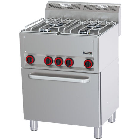 Fourneau Gaz 4 Feux Avec Four électrique Ventilé Gn 1/1 P 66 - Casselin