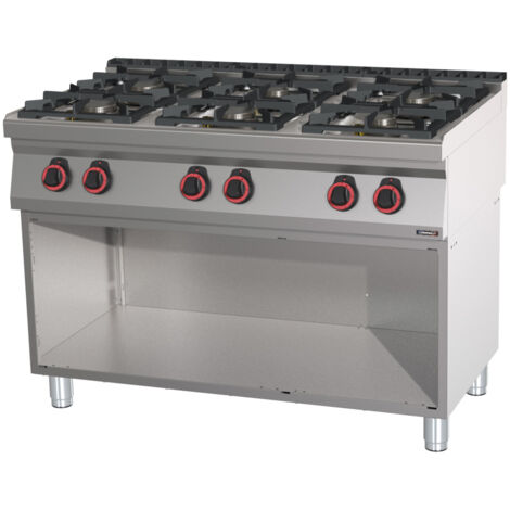 Fourneau gaz professionnel - 6 feux - 120cm - Casselin