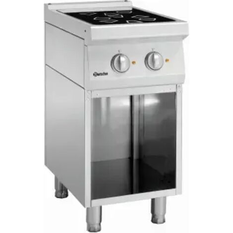 Fourneau inox vitro électrique 2 Zones, sur support ouvert, 4600 W, 400 V - TRI