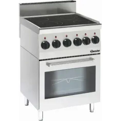 Fourneau vitrocéramique 4 zones radiantes 10,2 kW avec four électrique 2,2 kW - Bartscher