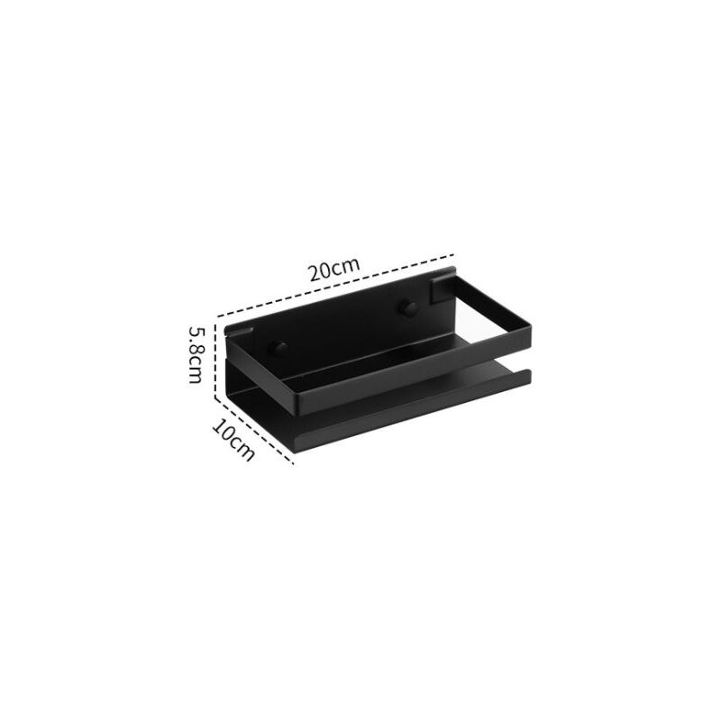 Fournitures de cuisine multifonctionnelles, organisateur mural en acier inoxydable 304 (noir 20 cm)