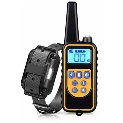 Fournitures de dressage de chiens, Laisse, collier et harnais d'éducation pour chien, Portée de 800 mètres de télécommande vibrations rechargeables de 1 à 99 pour les petits chiens de taille moyenne,