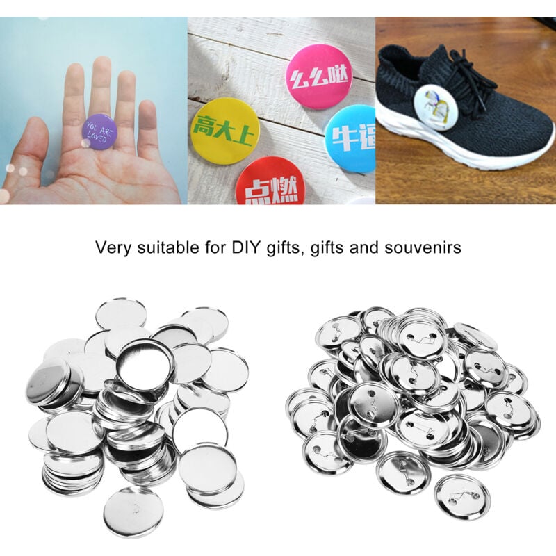 Treetalk - Fournitures de fabrication de badges en fer blanc 50MM, équipement de haute qualité, matériel de bricolage, 100 ensembles