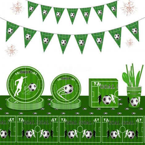 Fournitures de fête à thème de football décorations de fête d'anniversaire de football décorations d'accessoires de vaisselle fête à thème de football