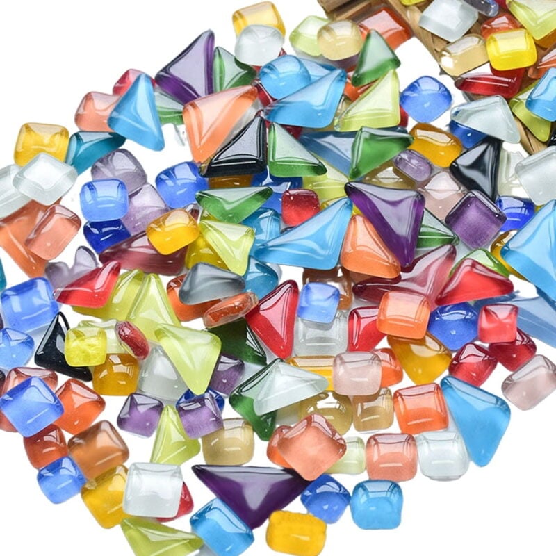 Fournitures de mosaïque d'images Décor de vase Carreaux de verre pour image Petits carreaux de verre de couleurs assorties Manuel Cristal