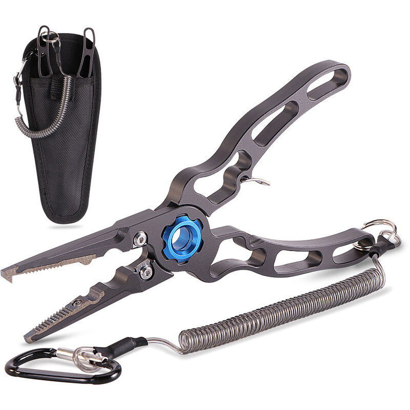 Fournitures de plein air Pince de pêche verrouillable Pince en alliage de titane Tête de pêche (gris)