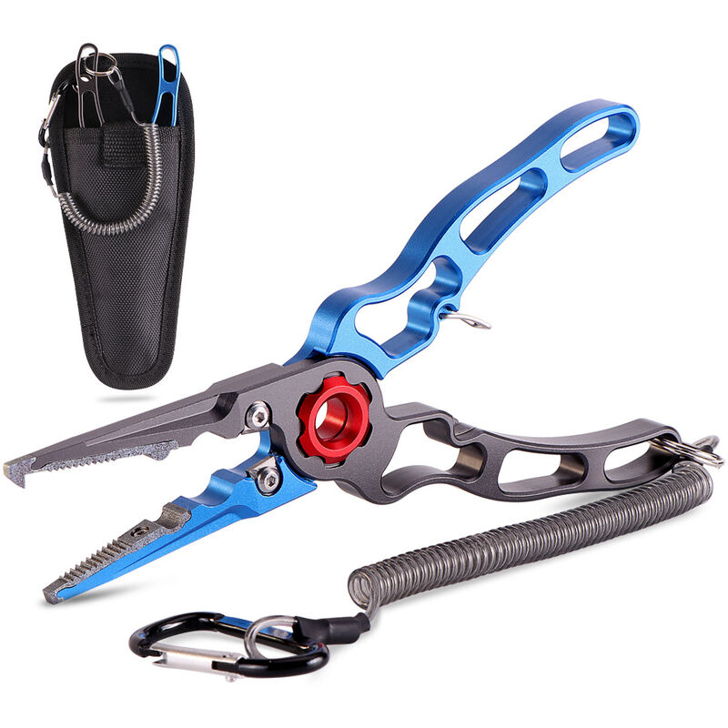 Fournitures de plein air Pince de pêche verrouillable Pince en alliage de titane Tête de pêche (gris bleu)