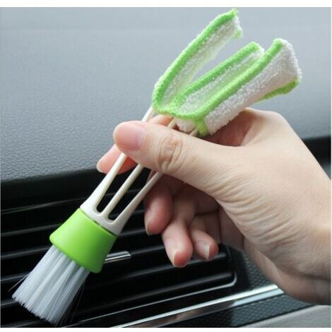 Fournitures de voiture brosse de climatiseur à double tête brosse de sortie d'air balai tableau de bord intérieur nettoyage brosse d'ange de cheveux doux