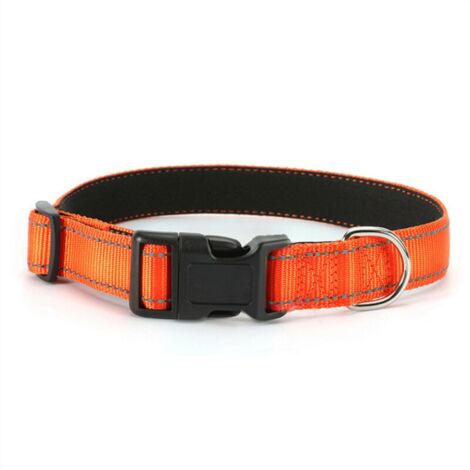 Fournitures pour animaux de compagnie Colliers en tissu reflechissants Chiens Colliers de bouton de tete de chat Colliers (Orange, L:2.536-50cm)