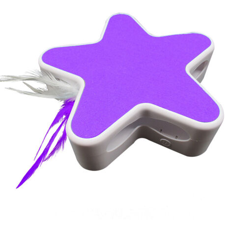 Fournitures pour animaux de compagnie Jouets pour chat Électrique Smart Self-Hi Feather Funny Cat Stick (violet blanc)