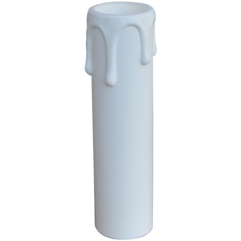 Fourreau de bougie plastique blanc E14, haut. 100mm - Tibelec