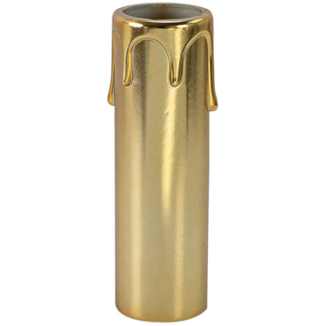 Fourreau de bougie plastique doré E14, haut. 85mm - Tibelec