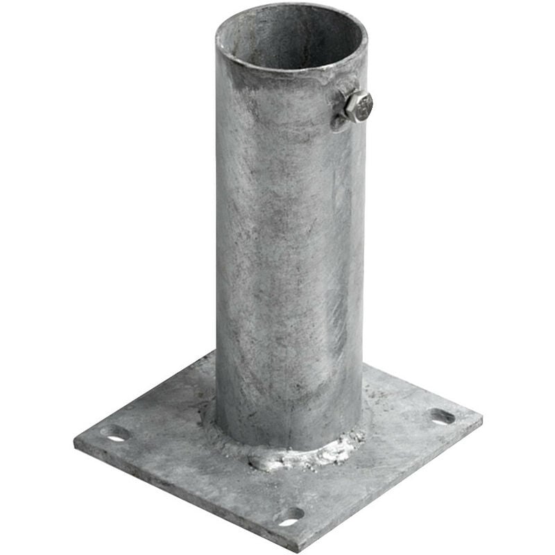 Signaletique.biz France - Fourreau à platine pied de poteau acier galvanisé. Diamètre 60,3 mm (pour tube ø 49 mm) . - Diamètre 60,3 mm (pour tube ø