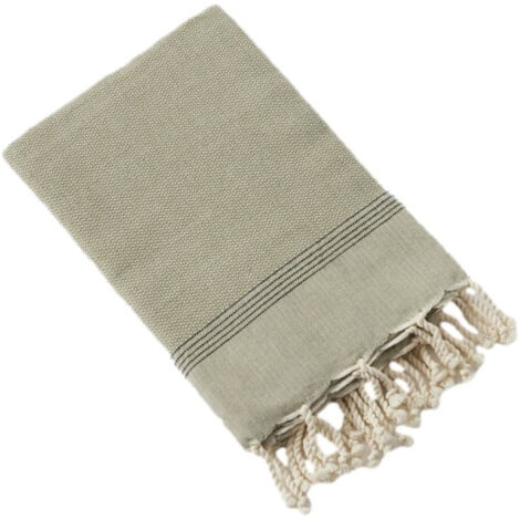 Fouta avec Franges 100 x 200 cm – 100% Coton Tissé Teint Ulysse Nenuphar