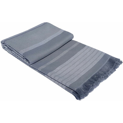 Fouta de plage paréo grise 100 x 180 cm
