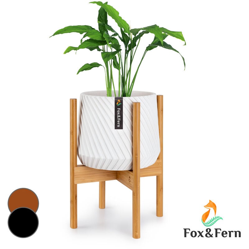 Fox&fern - Support de Pot de Fleur Interieur en Bois, Support Pot de Plante, Porte Plante Interieur et Exterieur, Robuste et Réglable, Etagère Plante