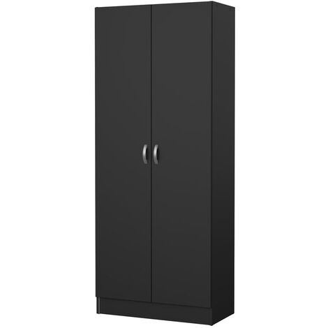 Fox Kleiderschrank 2 Türen mattschwarz.