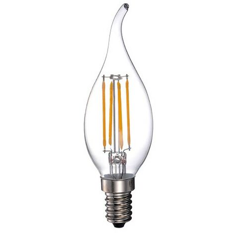 Petite ampoule flamme led 1w - culot miniature e10 - blanc chaud