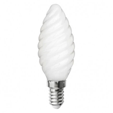 FOX LIGHT Ampoule LED-S19 Filament Flamme opaque torsadée CA35 - E14 - 4W - 4 000K - 425Lm