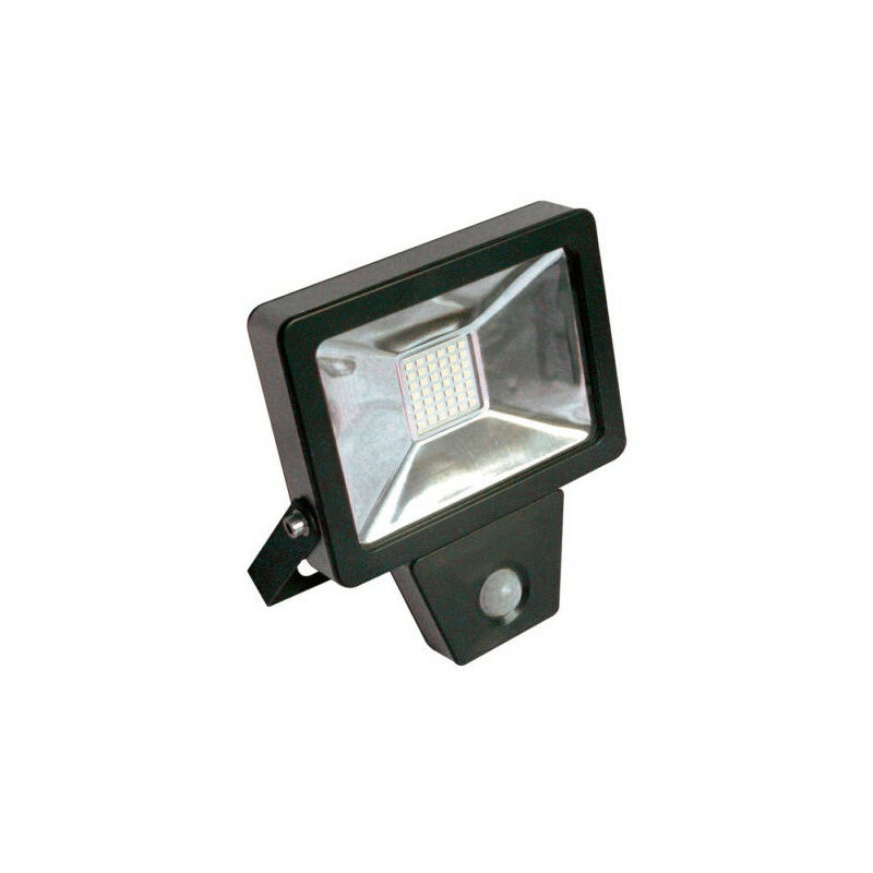 Projecteur plat smd à détection infrarouge 10W 800 Lm 6500K IP44 Coloris noir - Fox Light