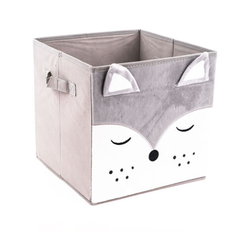FOX SHELF BOX, grau, aus Stoff, 29x29 cm