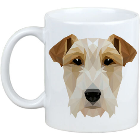 Fox Terrier à poil dur - Mug avec photo et inscription géométrique chien Art-Dog