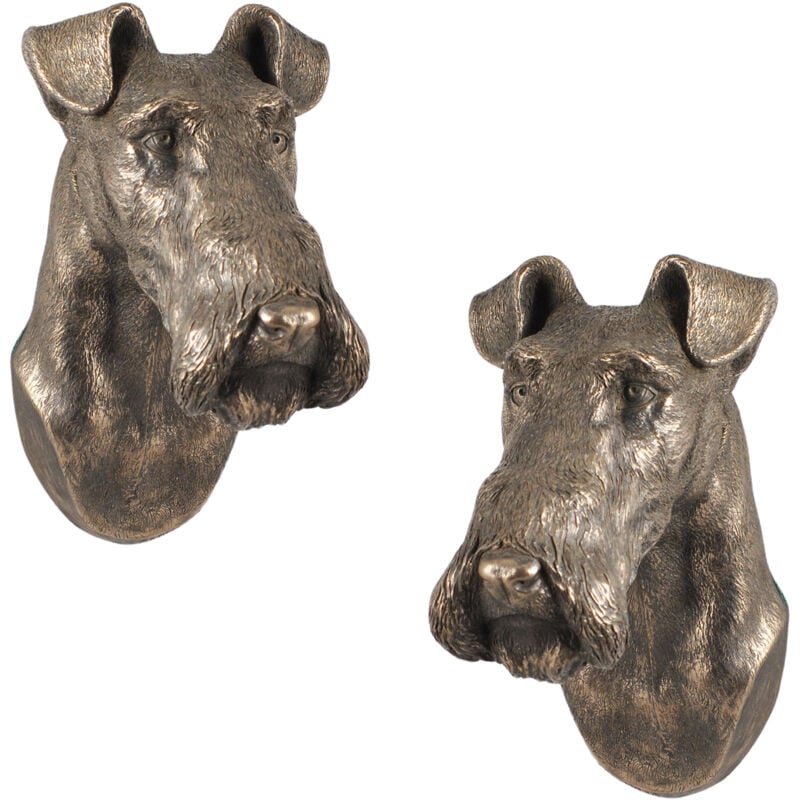 Fox Terrier à poil dur - une statuette de chien, un buste suspendu, une décoration unique pour un amoureux des chiens d'Art-Dog