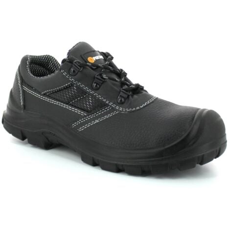Foxter - Chaussures de sécurité | Mixte : Hommes et Femmes | Basses | Respirantes | Imperméable | Cuir Noir | S3 SRC