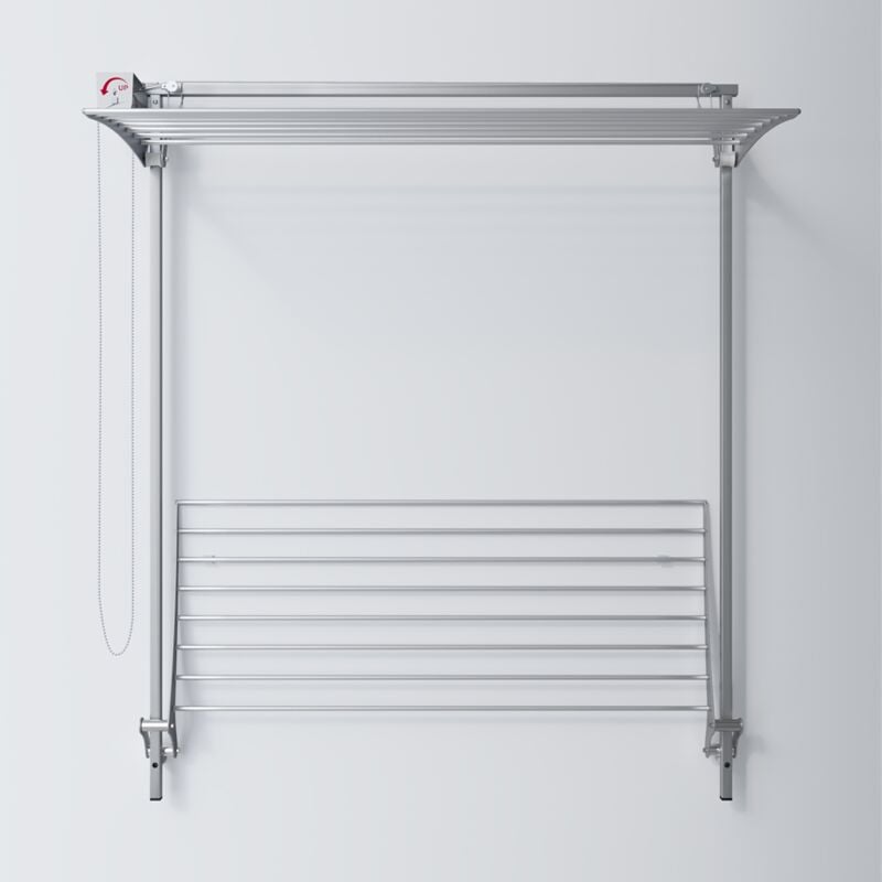 Wall Plus, Étendoir à linge vertical, en aluminium et acier avec deux grilles - Foxydry