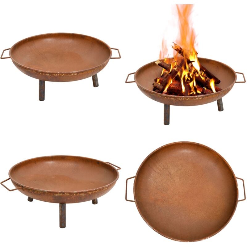 Vidaxl - Foyer 67,5x58x22,5 cm Acier - foyer - foyers - Home & Living - Brun