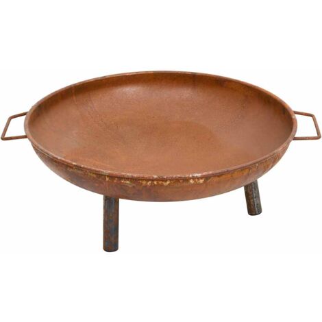 vidaXL Foyer Acier Bol de Feu Jardin Terrasse Patio Multi-taille Noir/Marron