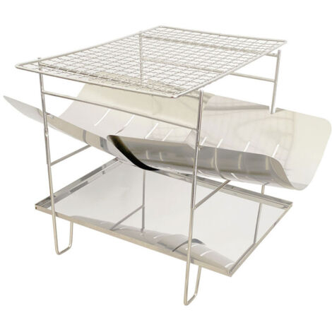 Foyer au charbon de bois Foyer de camping extérieur Grill BBQ pliable en acier inoxydable avec sac de transport pour camping randonnée trekking barbecue