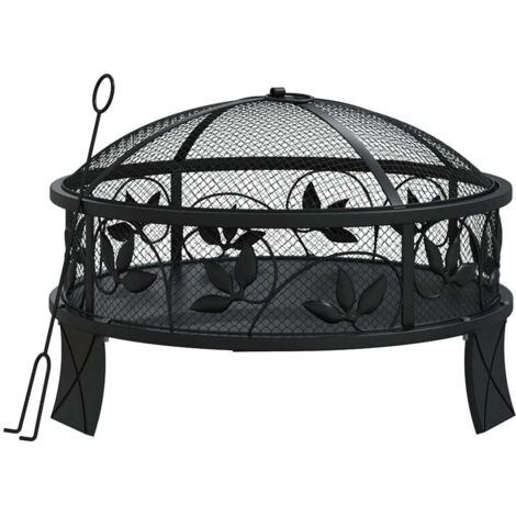 Foyer avec tisonnier 50 cm XXL acier CFW560747