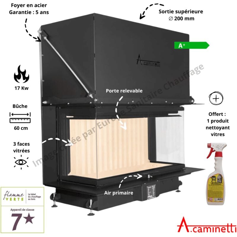 Foyer bois Crystal 110 Max A.Caminetti