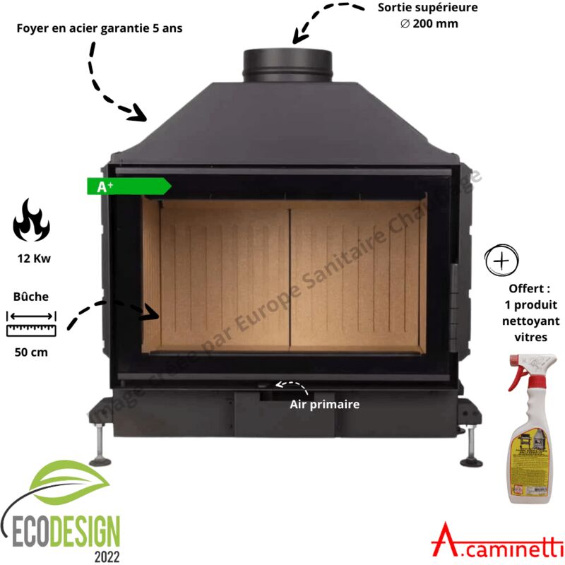 Foyer bois Flat 60 Open Side A.Caminetti