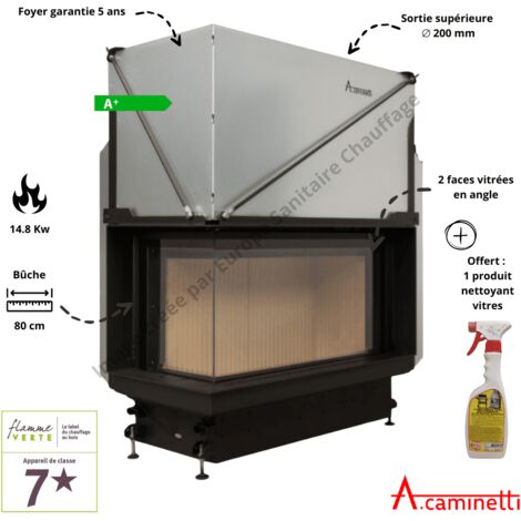 Foyer bois Quattro 90L Premium A.Caminetti