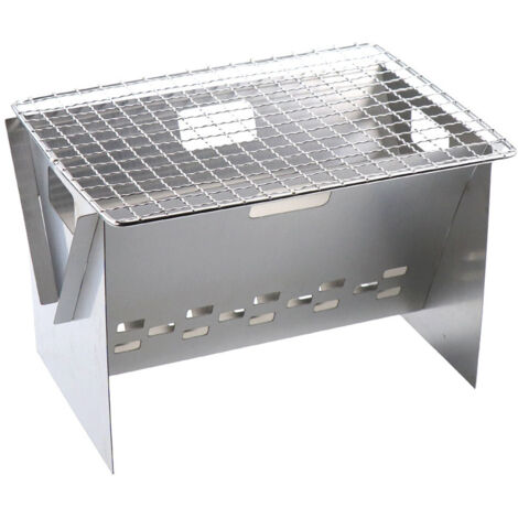 Foyer de camping en acier inoxydable Mini pliable brûleur à bois avec sac de rangement pour cuisson en plein air