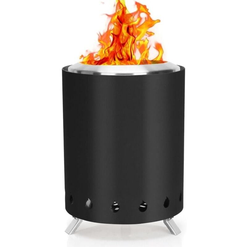 Foyer de table sans fumée de 18 cm avec sac de transport, mini foyer d'extérieur avec support, réchaud de camping portable pour terrasse Alimenté par