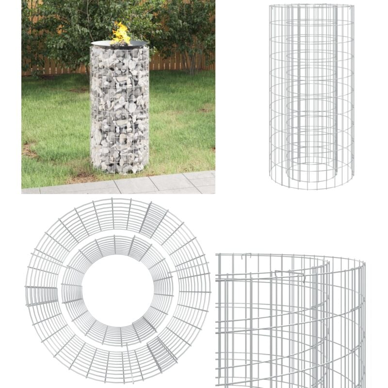 Foyer en gabion ø 50 cm Fer galvanisé - foyer en gabion - foyers en gabion - Home & Living - Argent