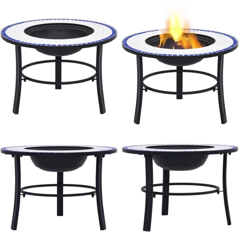 Foyer mosaïque Bleu et blanc 68 cm Céramique - foyer - foyers - Home & Living - Bleu