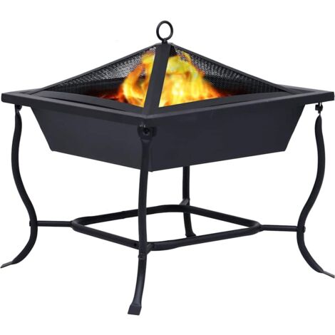 Foyer Noir 42x42x45 cm Acier CFW529631