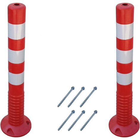 FP-80Sx2 Paletti stradali 75 cm Plastica Flessibile, Rosso (Confezione da 2)