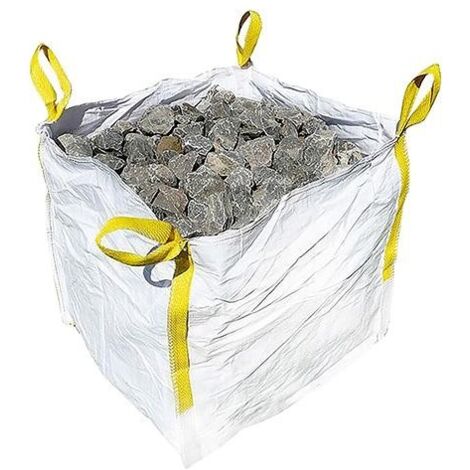 FP – Big Bag 90x90x90 cm 1500 kg – Sac à déchets pour matériaux en vrac – Ouverture supérieure – Plancher fermé avec 4 boucles de levage