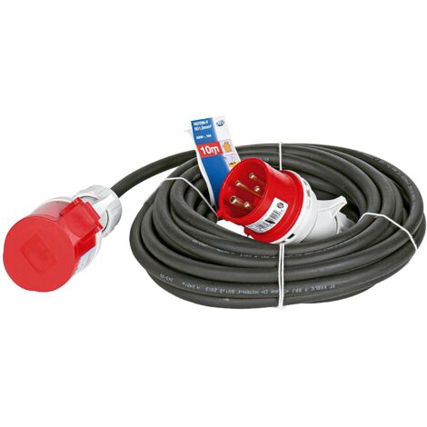 FP – Câble de rallonge CEE 16A 10m – H07 RN-F 5G 1,5 mm² – Pour chantiers humides – Couverture robuste pour extérieur - H07RN