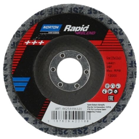 FP – Disque à lamelles 125mm grain 4 – Épaisseur 12mm – Alésage rond – Performance de coupe rapide pour métal et bois dur