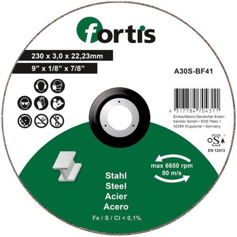 FP – Disque à lamelles pour meuleuse 230 x 30mm – Acier pour coupe précise acier inoxydable – Grain fin pour finition lisse