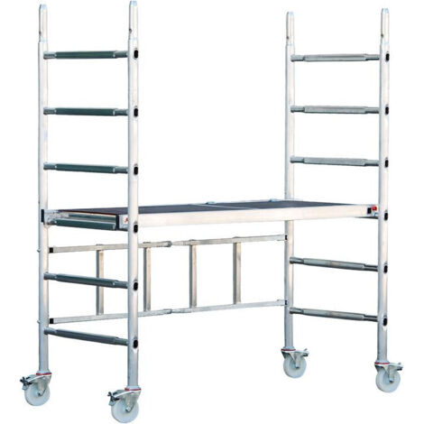FP – Échafaudage alu pliant 2,89 m – Charge max 200 kg/m² – 4 roulettes avec frein – Installation rapide et simple