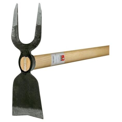 FP – Houe 2 dents en acier spécial – Manche 135 cm – Large feuille avec incision pour désherbage efficace – Outil de jardinage professionnel - HOUE 2 SP